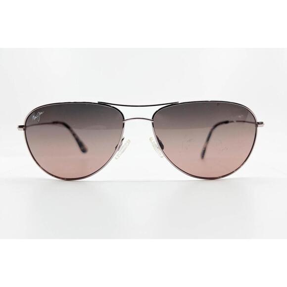 Maui Jim Sea Hhouse MJ 772-16R Polarized Silver Aviator Sunglasses 60-15 8816